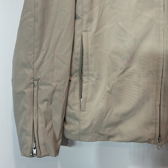 Vintage Express men’s large khaki solid classic zip front day jacket large - Picture 3 of 5